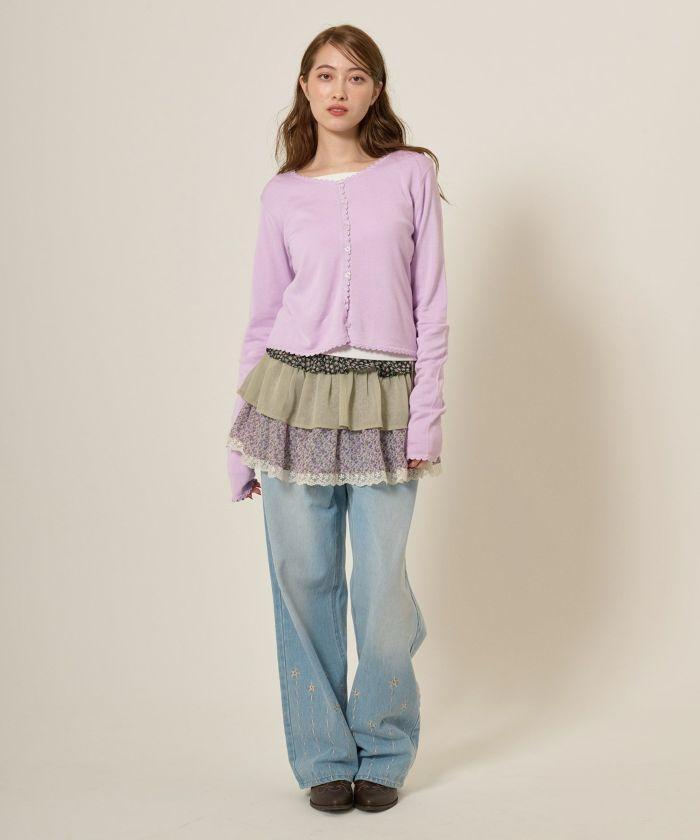 S 新品 フリルラップレイヤード ショートパンツ カーキ TINA：JOJUN
