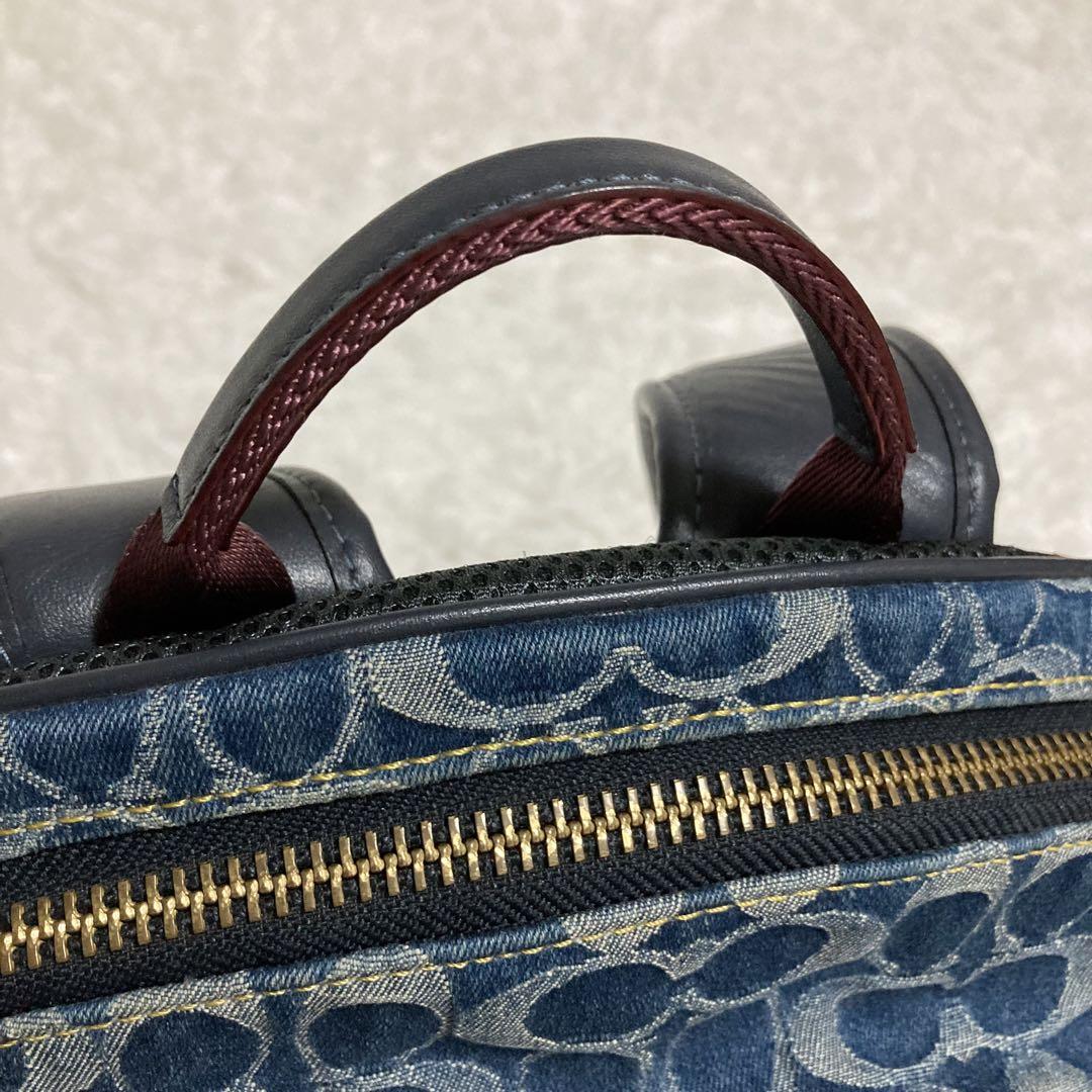 コーチ　チャーター　シグネチャーデニム　バックパック　コットン