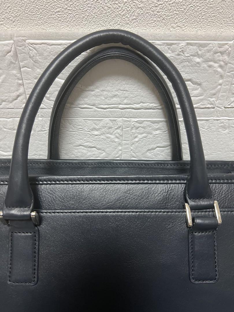 新品✨半額以下✨ビジネスレザーファクトリー ビジネスバッグ ブラックネイビー