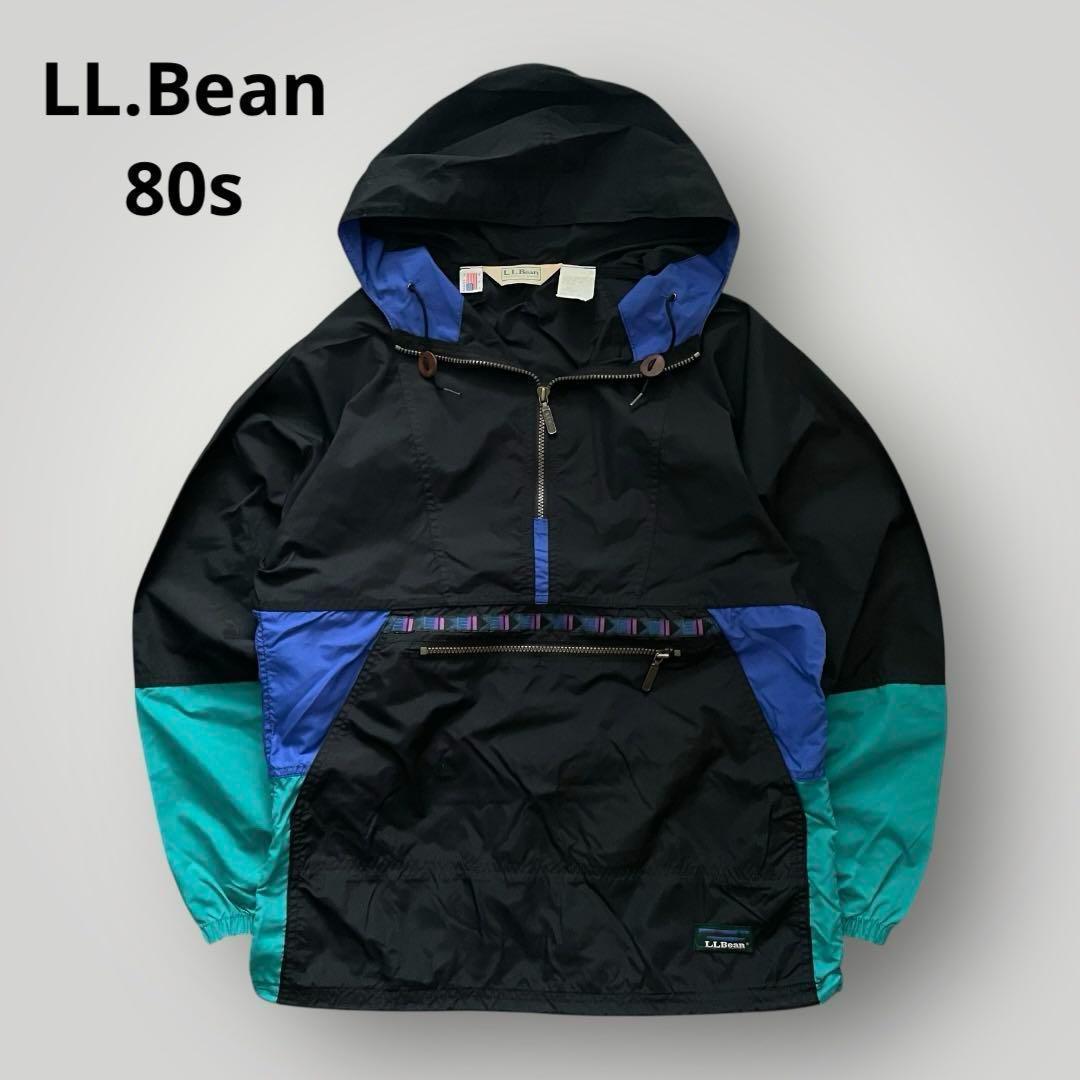 レア！80s LL.Bean ナイロン アノラックパーカー チロリアン 黒