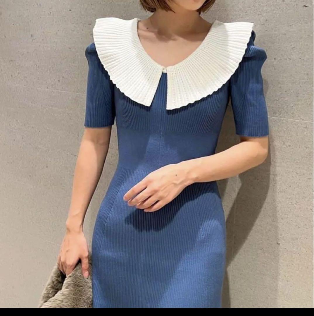 藤田ニコル着用】Lilybrown アイレットカラーリブニット