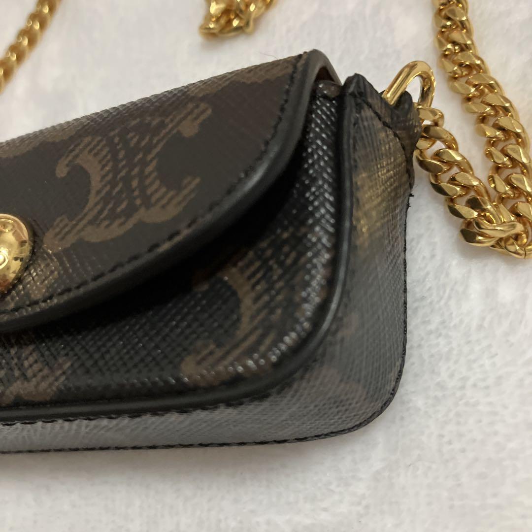 CELINE セリーヌ　チェーン付き リップケース　トリオンフキャンバス　バッグ