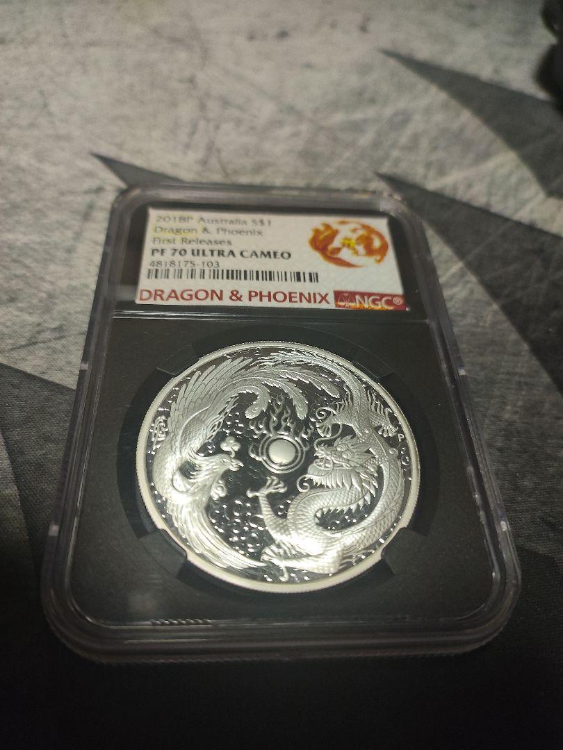 NGC PF70 2018年 龍＆フェニックス 1オンス 銀貨