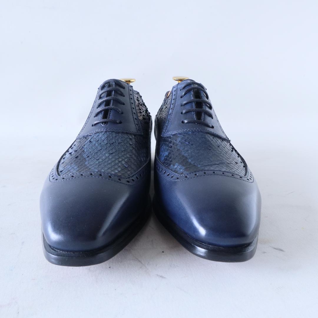 希少/未使用ステファノブランキーニ　パイソン×牛革ドレスシューズ