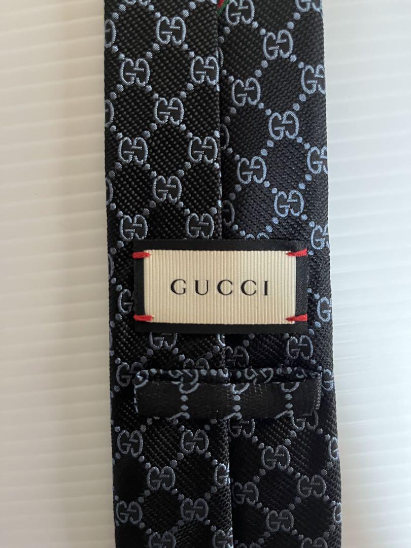 【未使用】GUCCI GGパターン ネクタイ ブラック