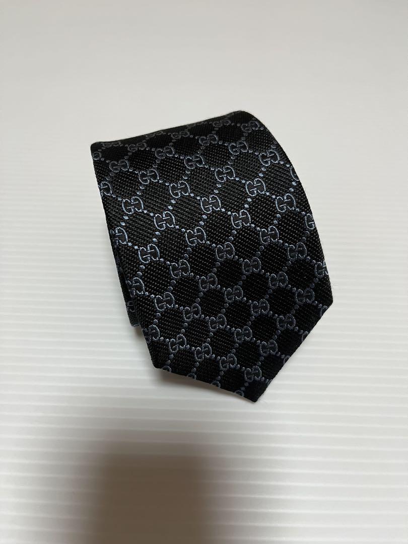 【未使用】GUCCI GGパターン ネクタイ ブラック