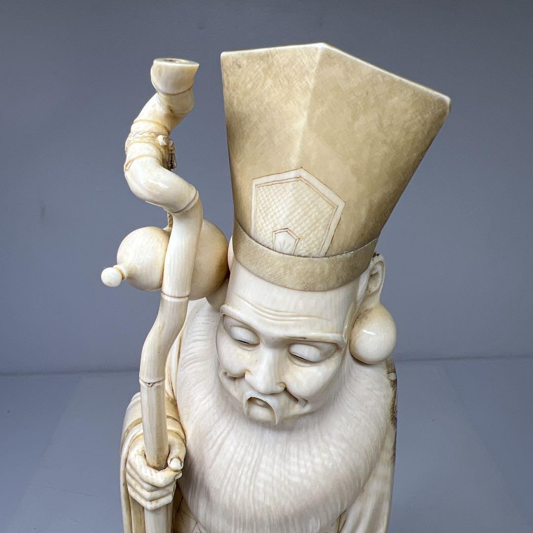専用　銘有極上和彫人物置物　木29㎝/1543g 東Y7-0522⭐︎2Fトサルオ