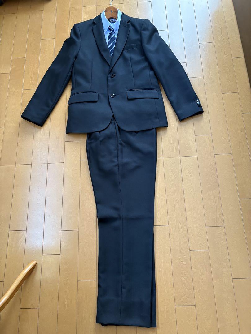 【超美品です】卒業式　男の子　スーツ 160cm 黒　5点セット