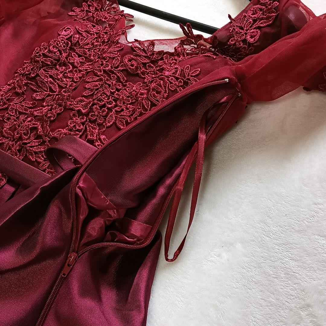 ANNABELLE　レース七分袖　ミディアム丈ドレス　ワインカラー mdprevattcaulkingandwaterproofing.com