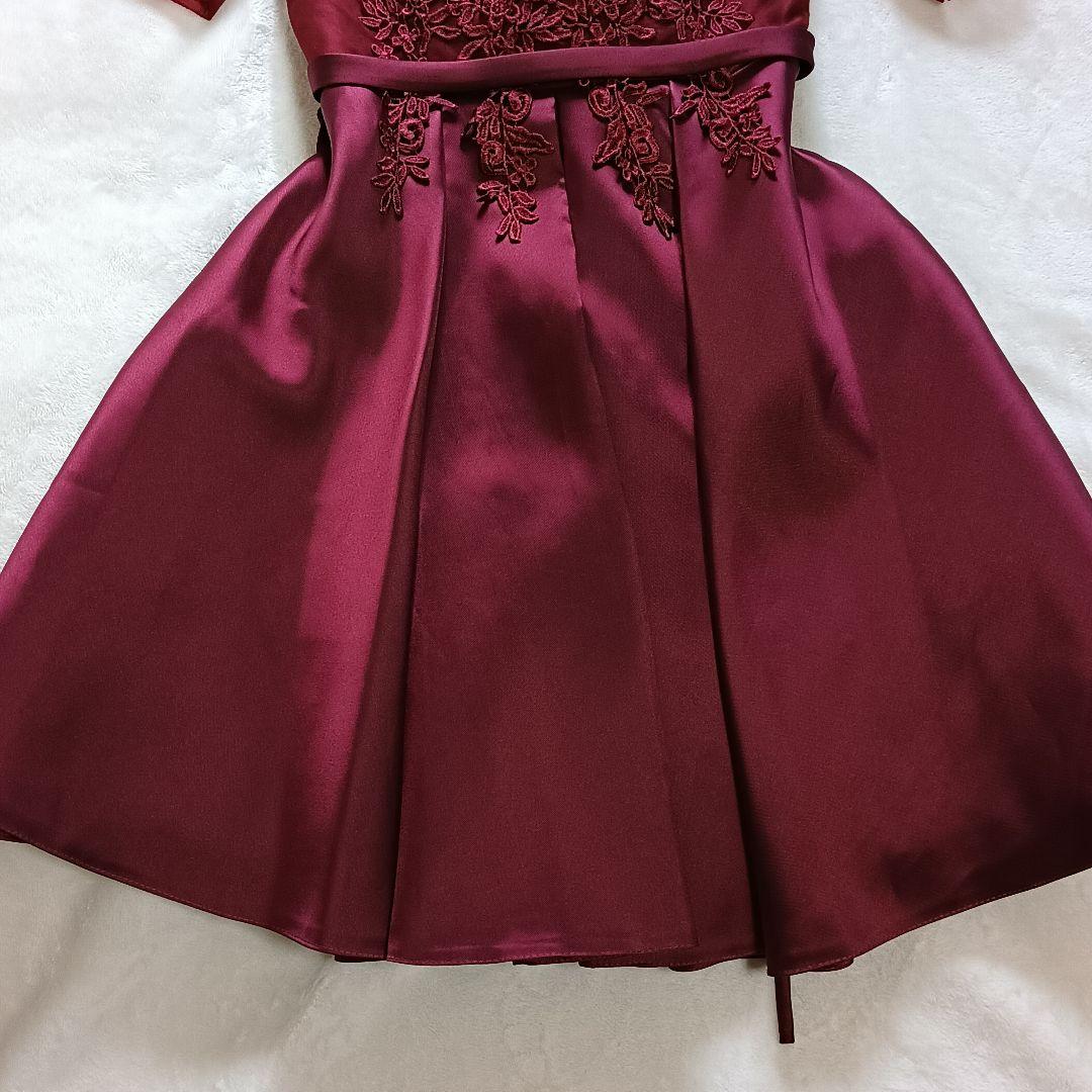 ANNABELLE　レース七分袖　ミディアム丈ドレス　ワインカラー mdprevattcaulkingandwaterproofing.com