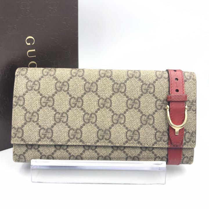 公式サイト正規品 希少 極美品 グッチ財布 グッチ長財布 GGスプリーム