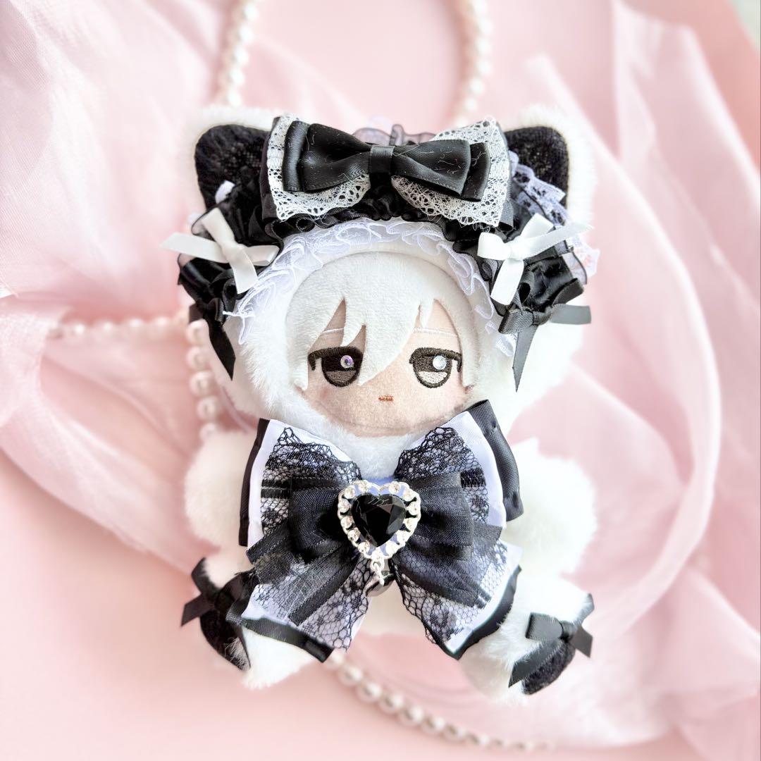 おすわりぬい服 黒ねこちゃん 11㎝〜15㎝ ちびぐるみ にじぬい