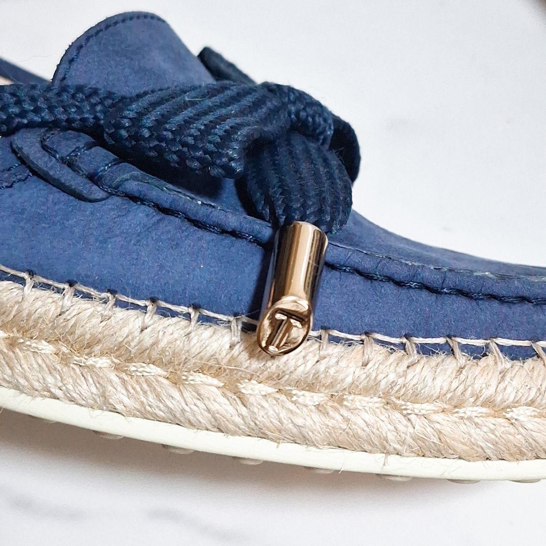 美品 トッズ TOD'S エスパドリーユ リボンモカシン デッキ