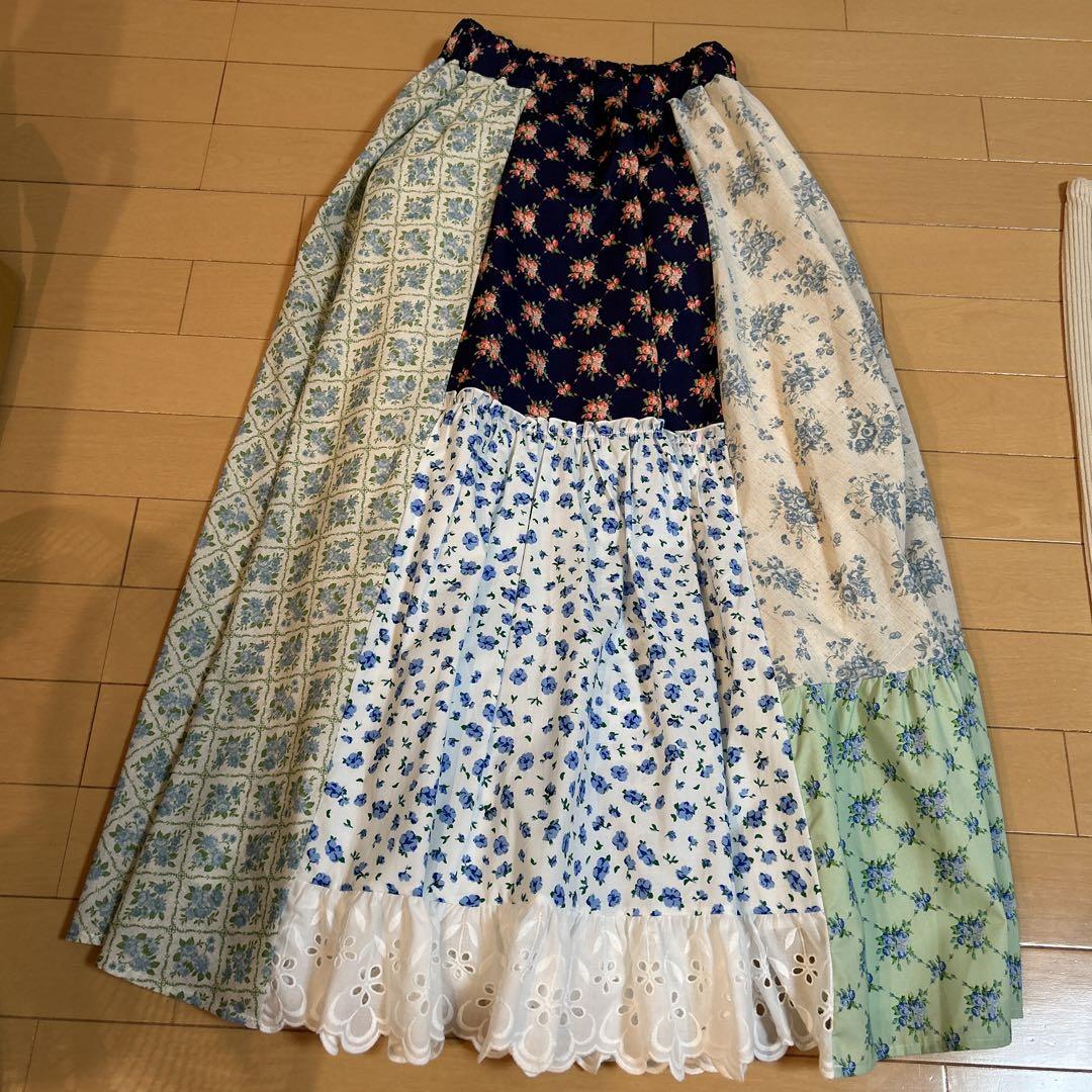 poppy あさぎーにょ　パッチワーク風スカート あさぎーにょ poppy パッチワークスカート（あさぎーにょ poppy