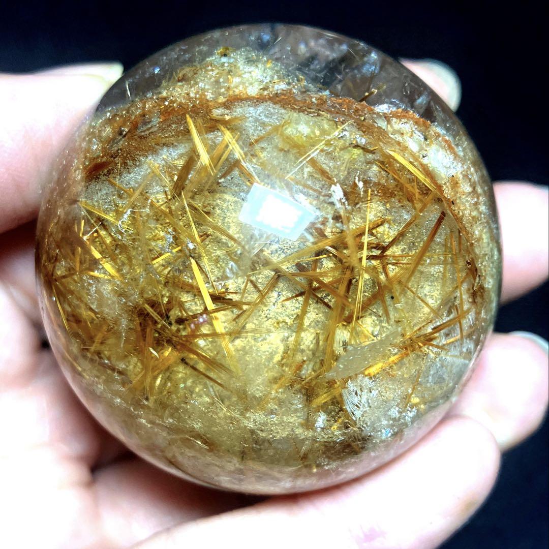 【41mm】ゴールドルチルクォーツ スフィア 丸玉 天然石 金針 スフィア(丸玉) - ルチルクォーツ専門店【フォーチュネイト
