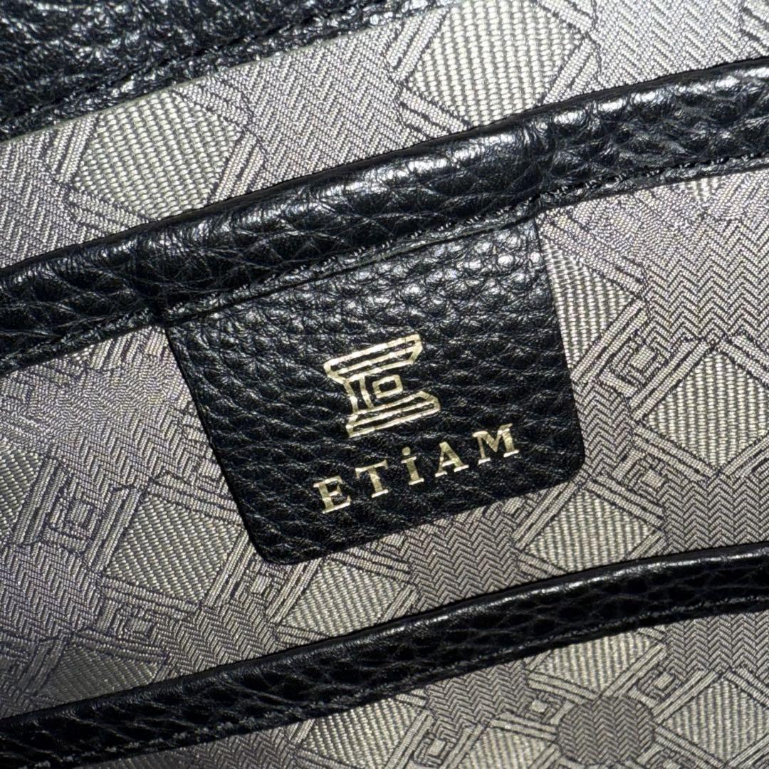 ⭐️未使用級⭐️　ETiAM　2way　ブリーフケース　ゴールド金具　ブラック