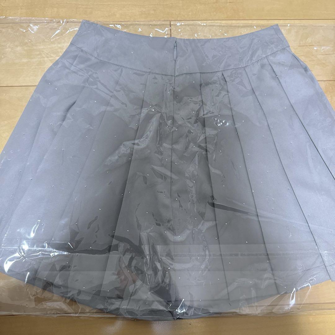 【Darich】プリーツラップスタッズショートパンツ　グレー Sサイズ