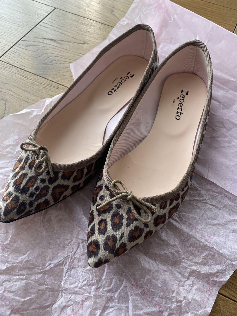 Repetto ヒョウ柄 フラットシューズ 保存袋付き - メルカリ