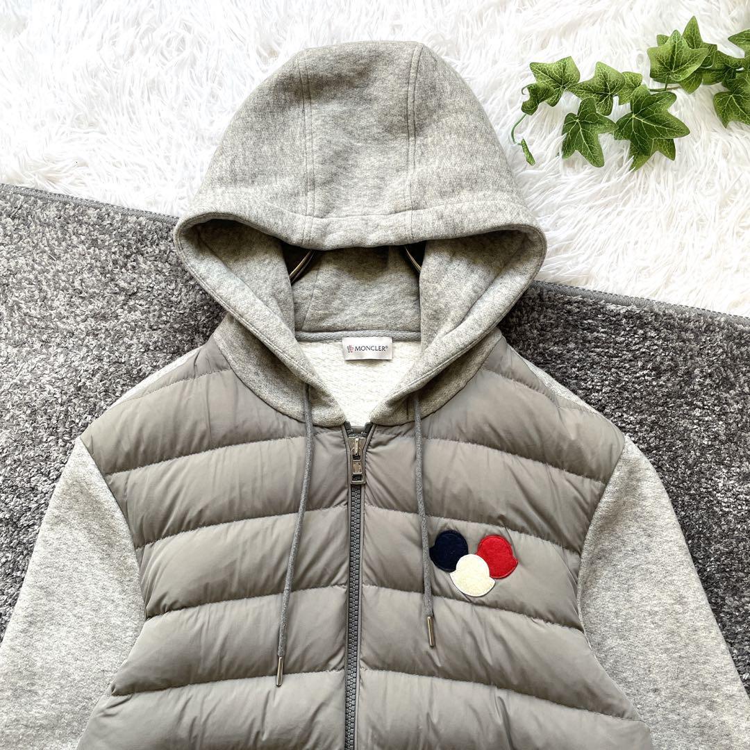MONCLER マグリアカーディガン グレー　ダウン ロゴワッペン　メンズ　L