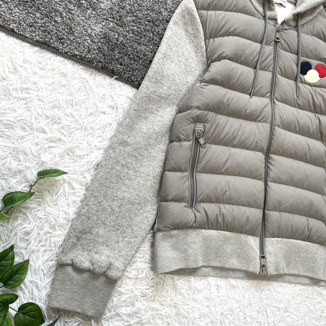 MONCLER マグリアカーディガン グレー　ダウン ロゴワッペン　メンズ　L