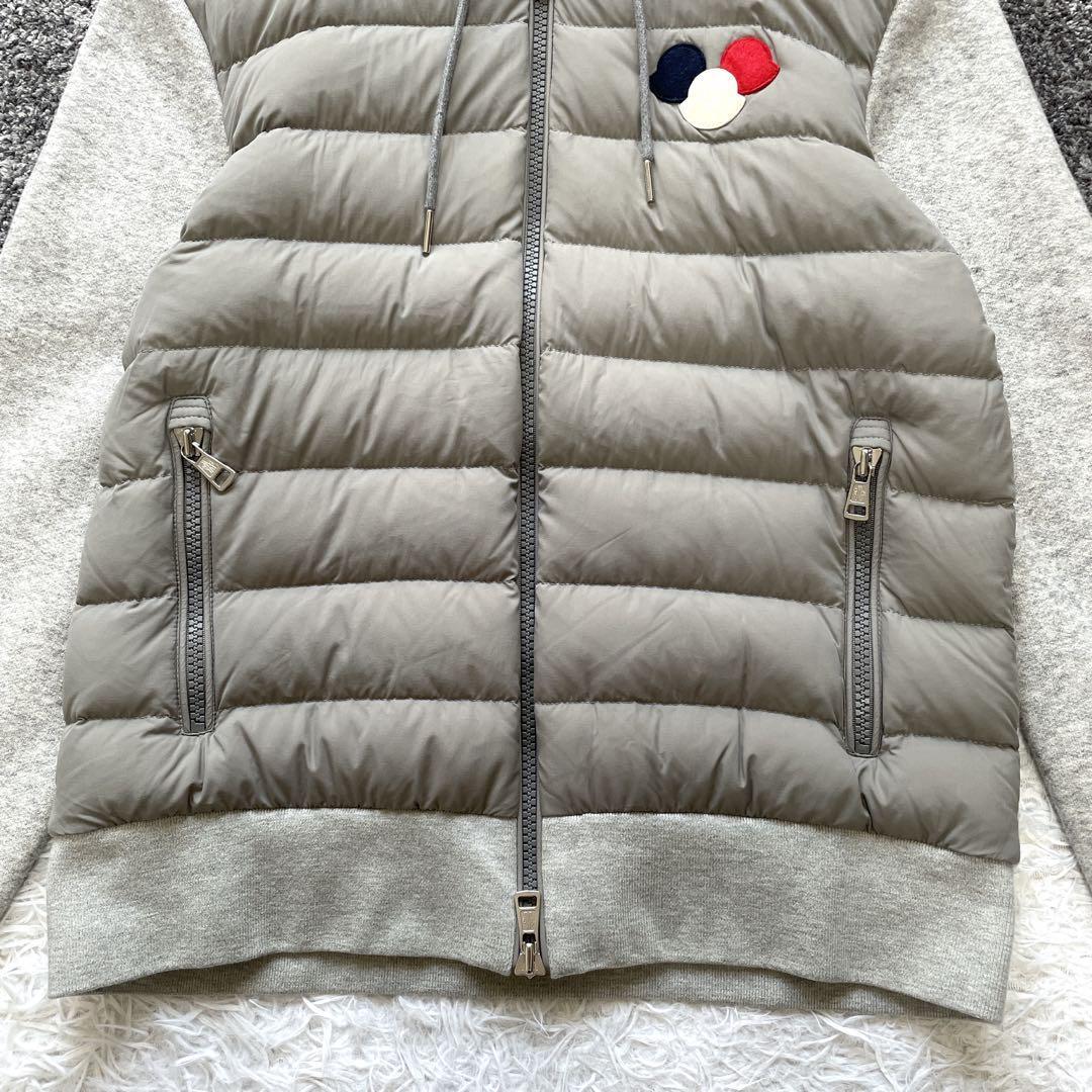 MONCLER マグリアカーディガン グレー　ダウン ロゴワッペン　メンズ　L