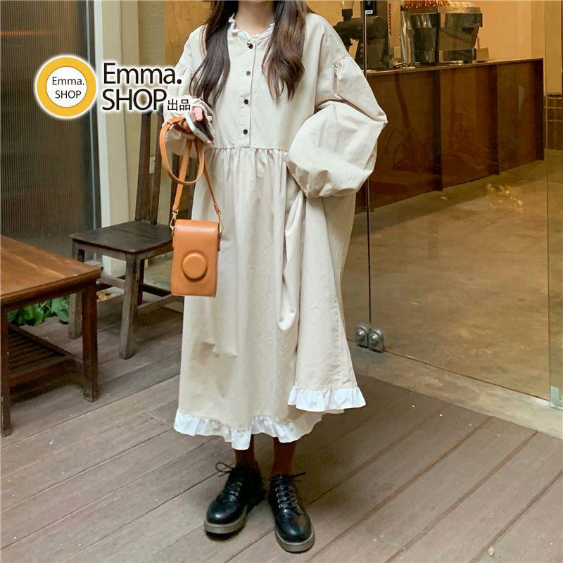 オンラインストア直営 春コーデ ロングワンピース おしゃれ ゆったり ボタン ハイウエスト レディース クリアランス卸値 Ixtapastanwood Com