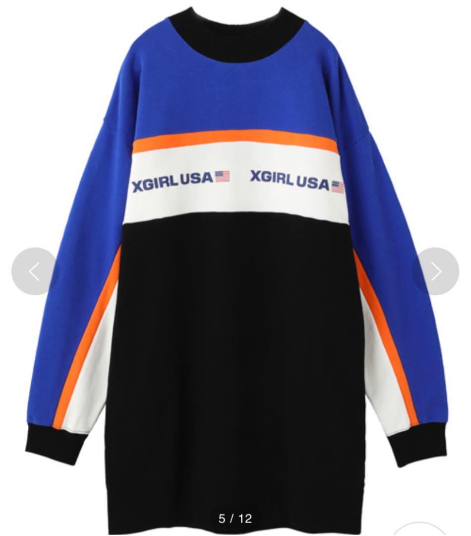 X-girl TRI-COLOR SWEAT DRESS jUSuh-m54074748786 エックスガール 得価正規品