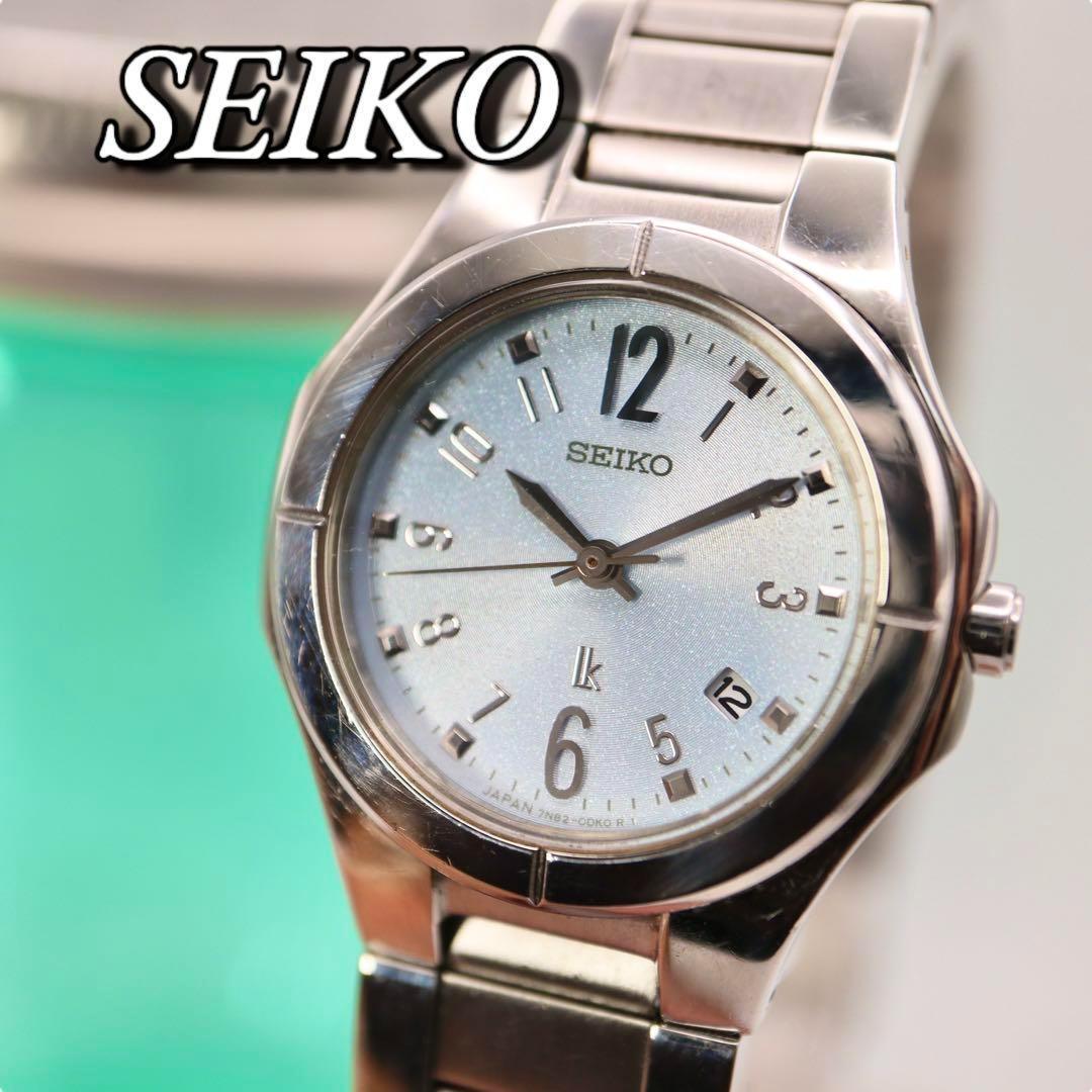 良品 SEIKO ルキア ラウンド デイト シルバー レディース腕時計 1201