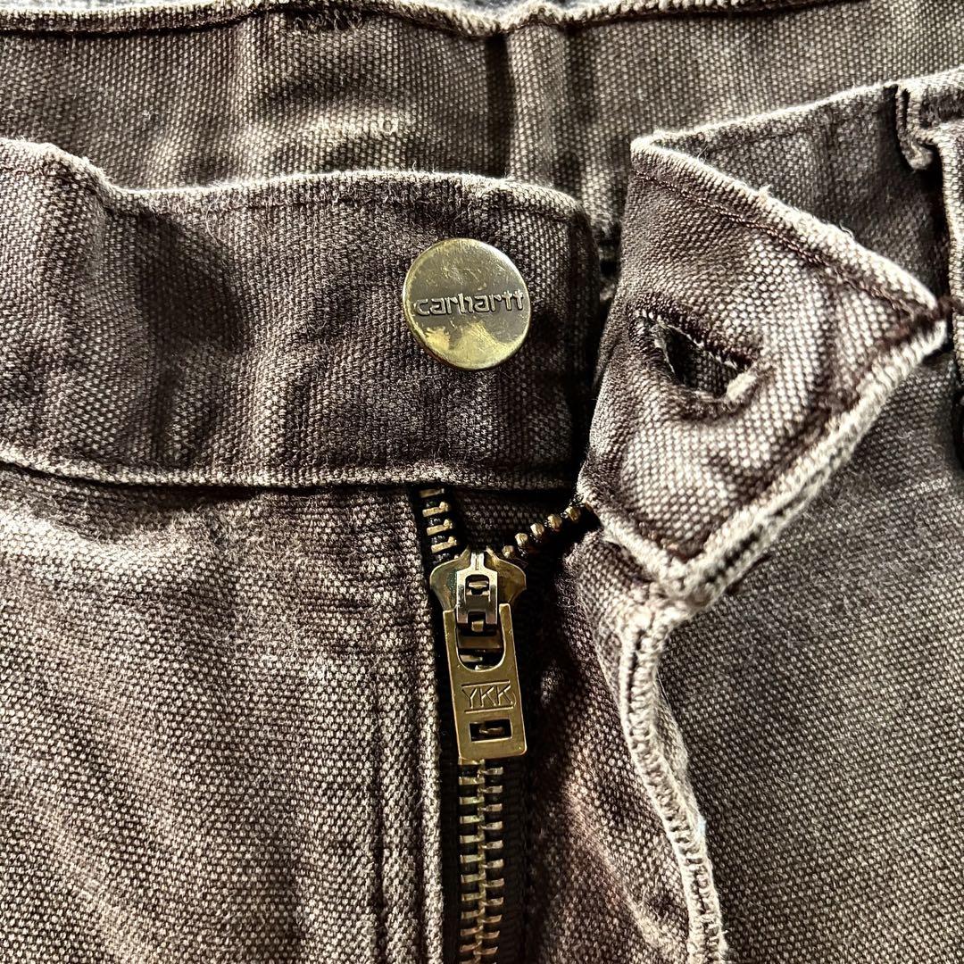 Carhartt ダブルニー レザータグ 人気カラー 雰囲気抜群 33×32 Carhartt ダブルニー 34×32 レザータグ 人気カラー 極上フェード