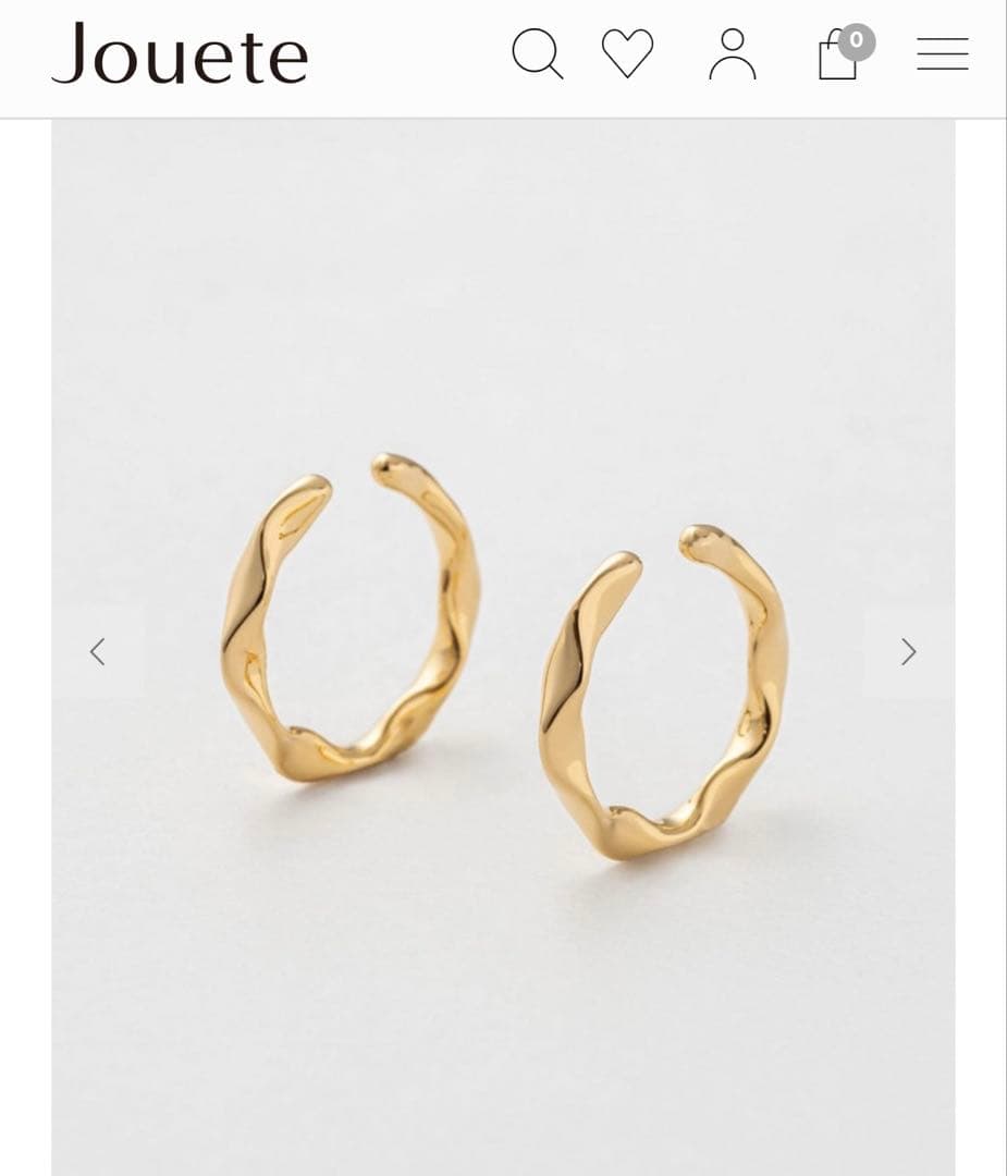 Jouete フープイヤリング ウェービー イエローゴールド♥に近い