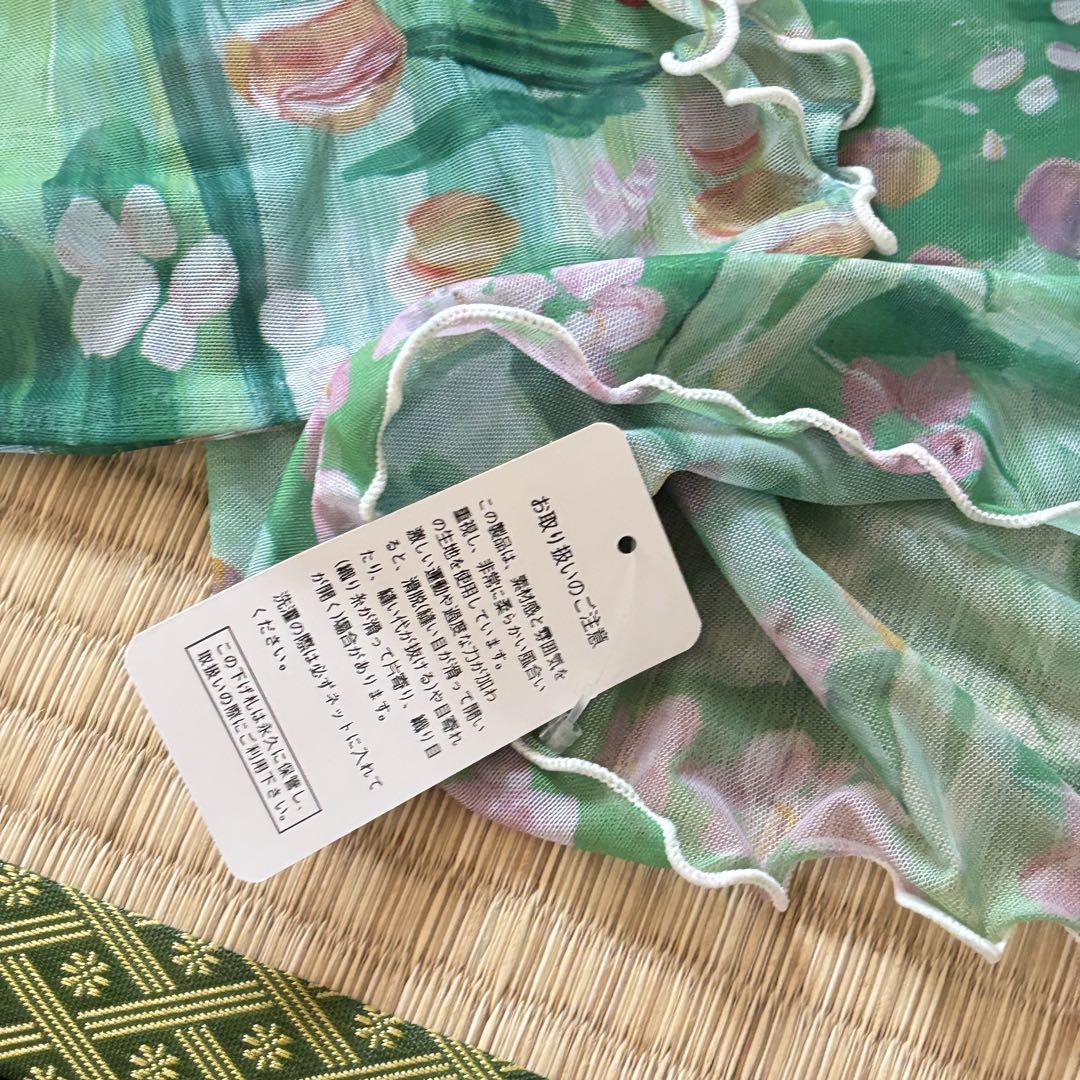 poppy花柄タートルネック長袖トップス