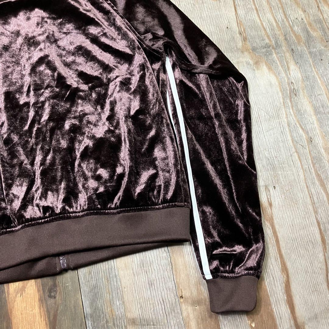 90s adidas ベロア トラックジャケット ジャージ 短丈 VINTAGE