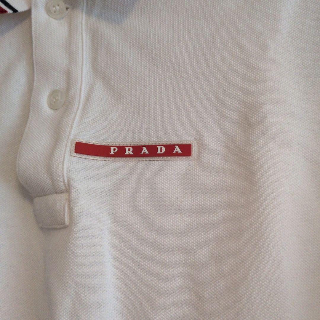 PRADA メンズホワイト ポロシャツ　Mサイズ