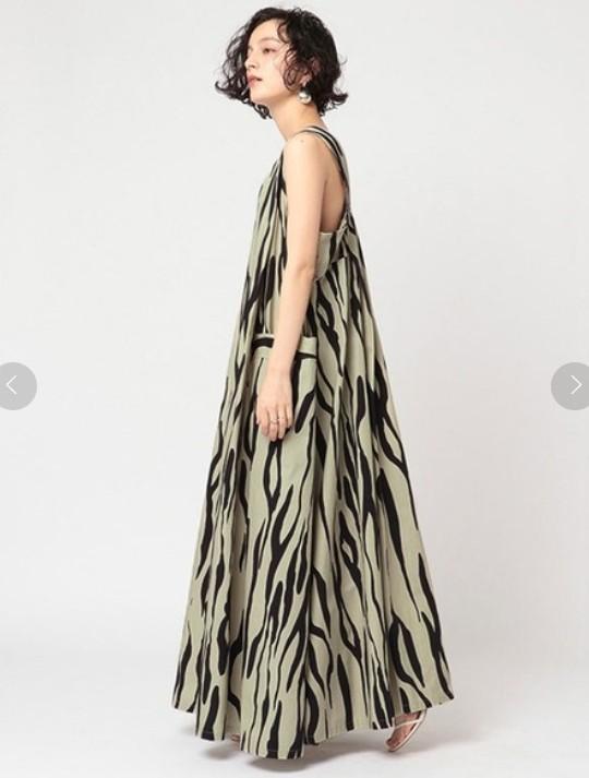 美品★エトレトウキョウ★ゼブラペイントコットンテントワンピース