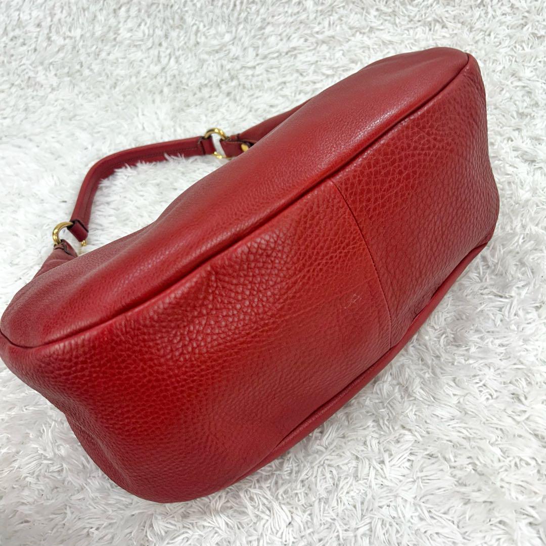 美品✨PRADA ワンショルダー シボ革 RUBINO ゴールド金具 赤 GT