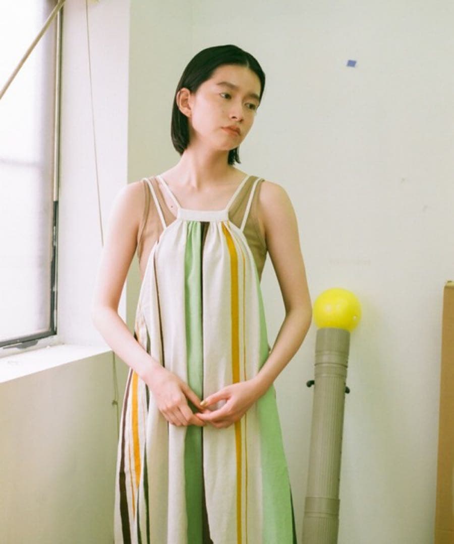 PAMM 知性のストライプキャミワンピース