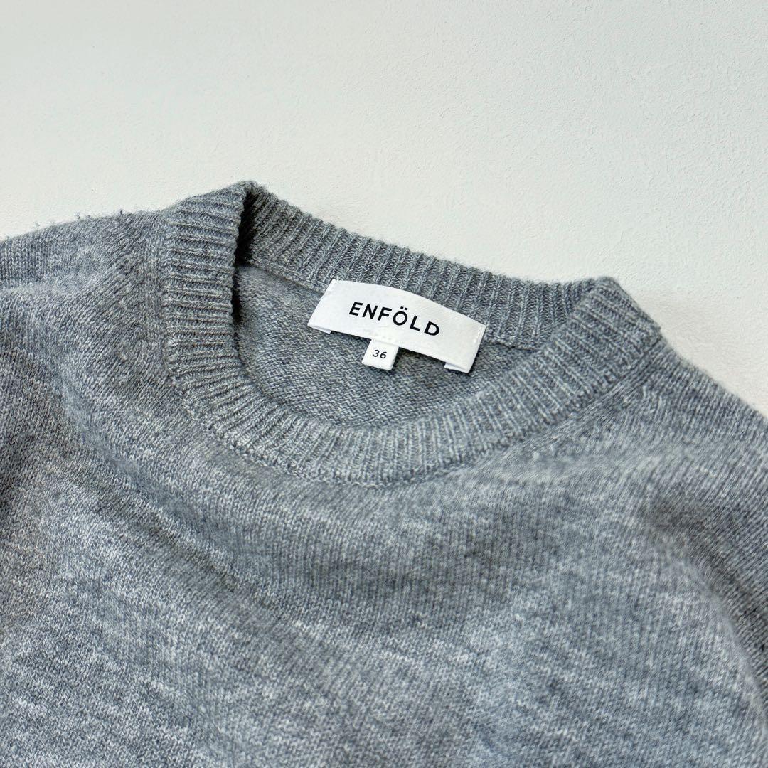 ENFÖLD エンフォルド　ポケット付　ニットワンピース　近年　チュニック ENFOLD（エンフォルド） ミラノリブ アシンメトリードレス ニット