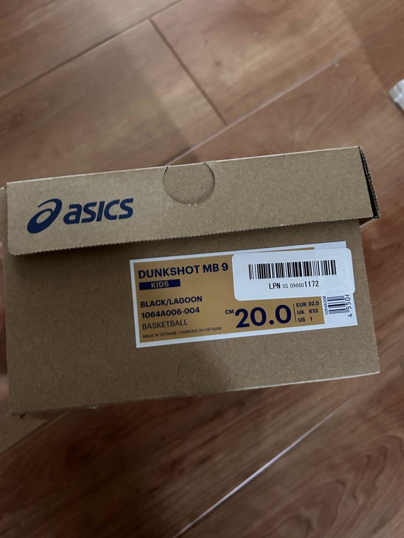 ASICS バスケットシューズ 黒/青　キッズ　20cm 新品