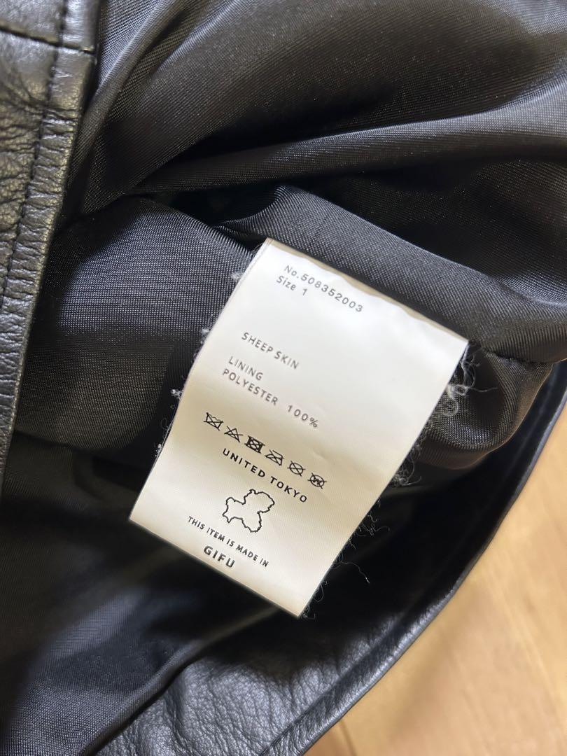 美品　UNITED TOKYO　ラムレザー　ダブルライダース　サイズ１　ブラック