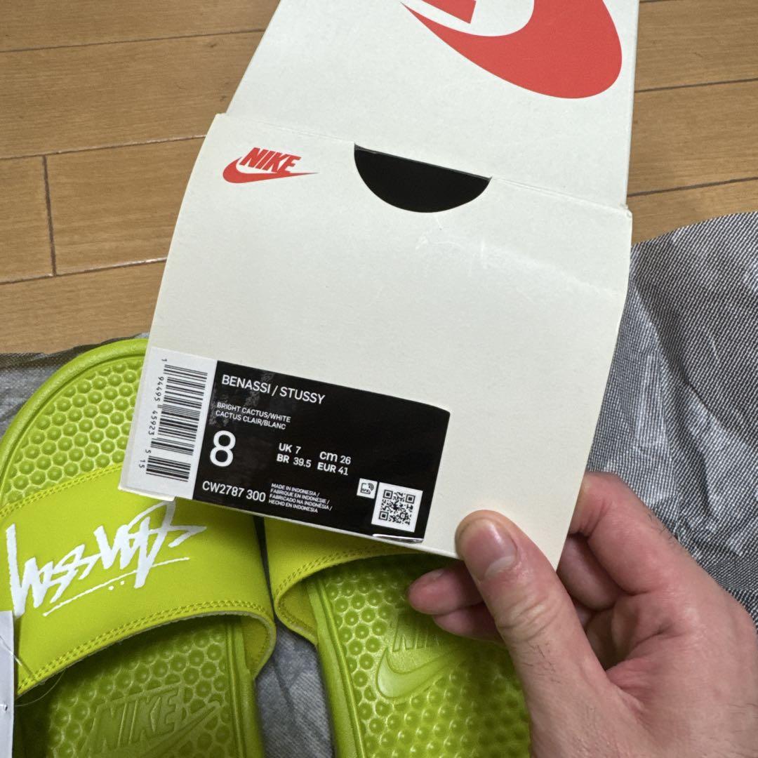 Nike Benassi Stussy サンダル 8 (US) ネオンイエロー