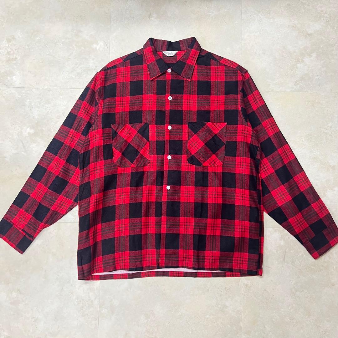 70s〜 Pennleigh ビンテージネルシャツ 赤 レッド L