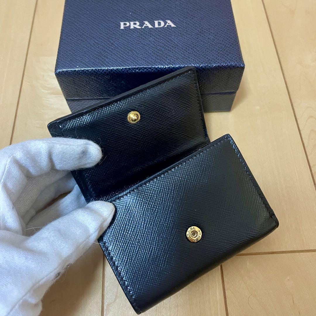 ○PRADA プラダ 三つ折り ミニ財布 PRADA コンパクト