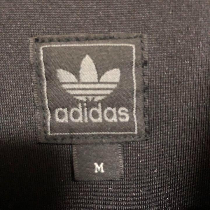アディダス adidas★ベロア 刺繍ロゴ トラックジャケットジャージ上 金黒