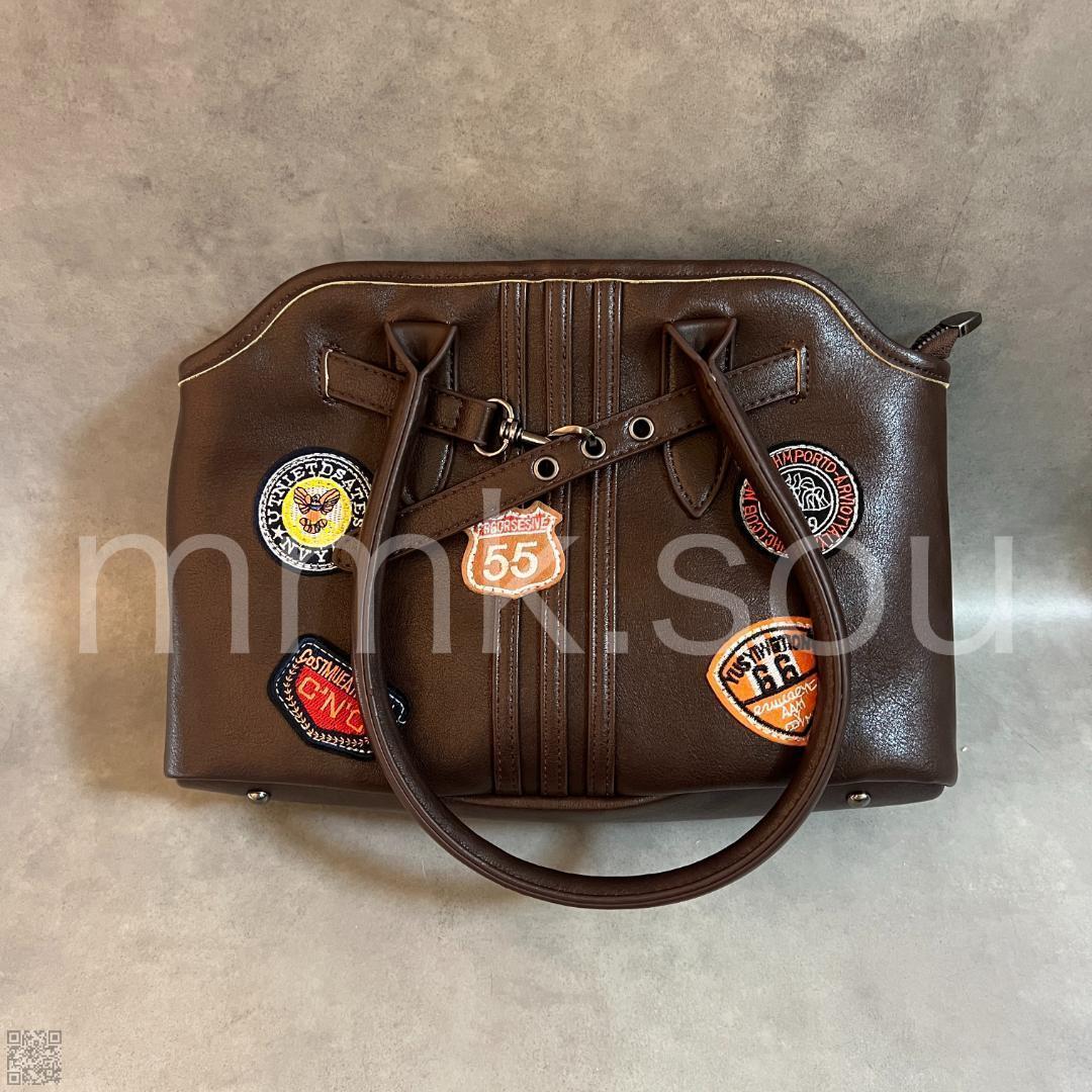 archive y2k brown 刺繍 ワッペン hand bag ブラウン archive y2k brown 刺繍 ワッペン hand bag ブラウン - メルカリ