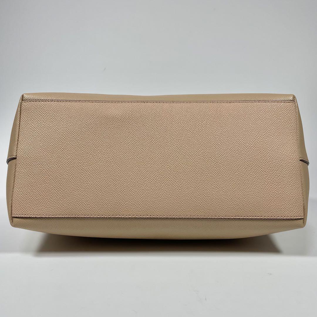 美品 A4収納】COACH コーチ レザー トートバッグ ベージュ