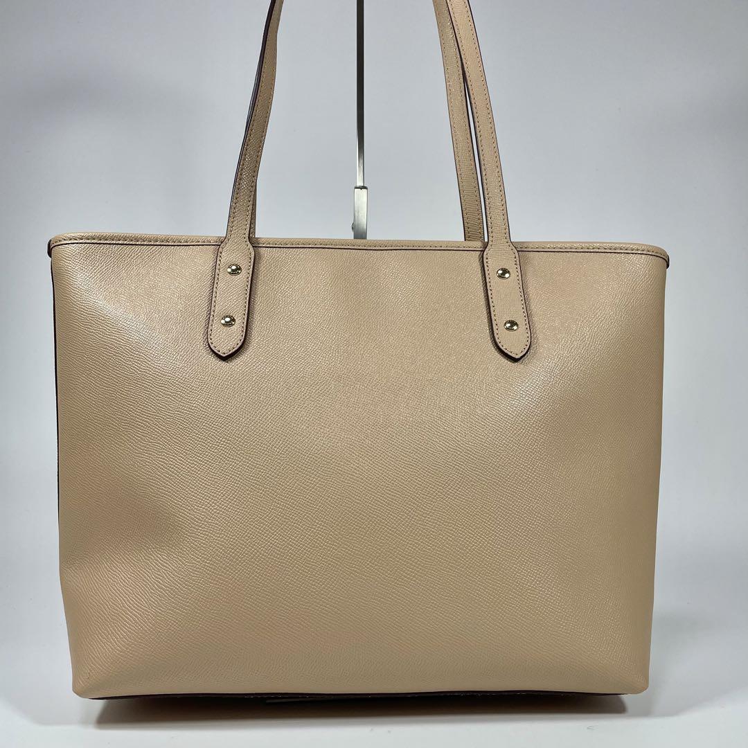 美品 A4収納】COACH コーチ レザー トートバッグ ベージュ
