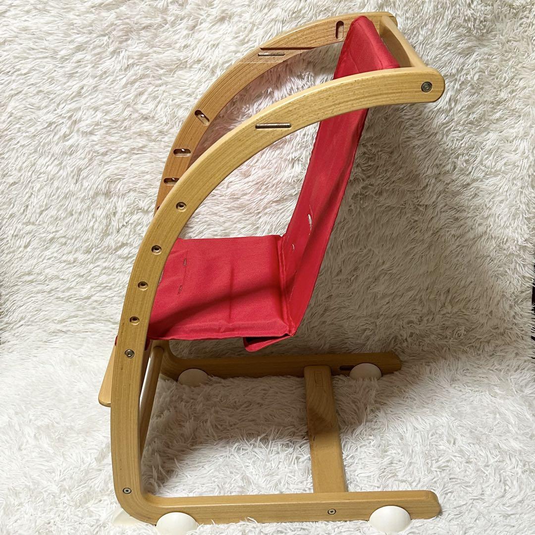 ファルスカ スクロールチェア プラス 木製 スクロール チェア 3way レッド
