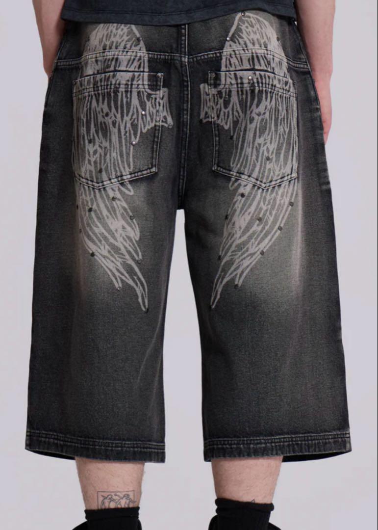 JADED LDNDON ウィングデザイン デニムショートパンツ