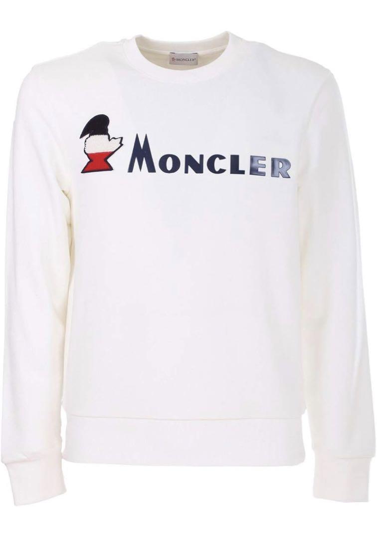 MONCLER - 美品 MONCLER モンクレール スウェット サイズ:M 22AW グラフィック ロゴ 刺繍 スウェットシャツ  SWEATSHIRT ホワイト 白 トップス トレーナー 【メンズ】【中古】の通販 by ブランド古着のBEEGLE by BooBee ラクマ店｜ モンクレールならラクマ