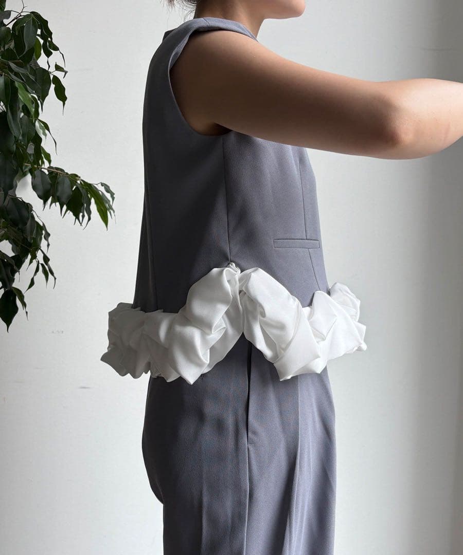 新品 M DOUDOU(ドゥドゥ)【オケージョン対応】ホイップヘムドレス 新品 M DOUDOU(ドゥドゥ)【オケージョン対応】ホイップヘムドレス